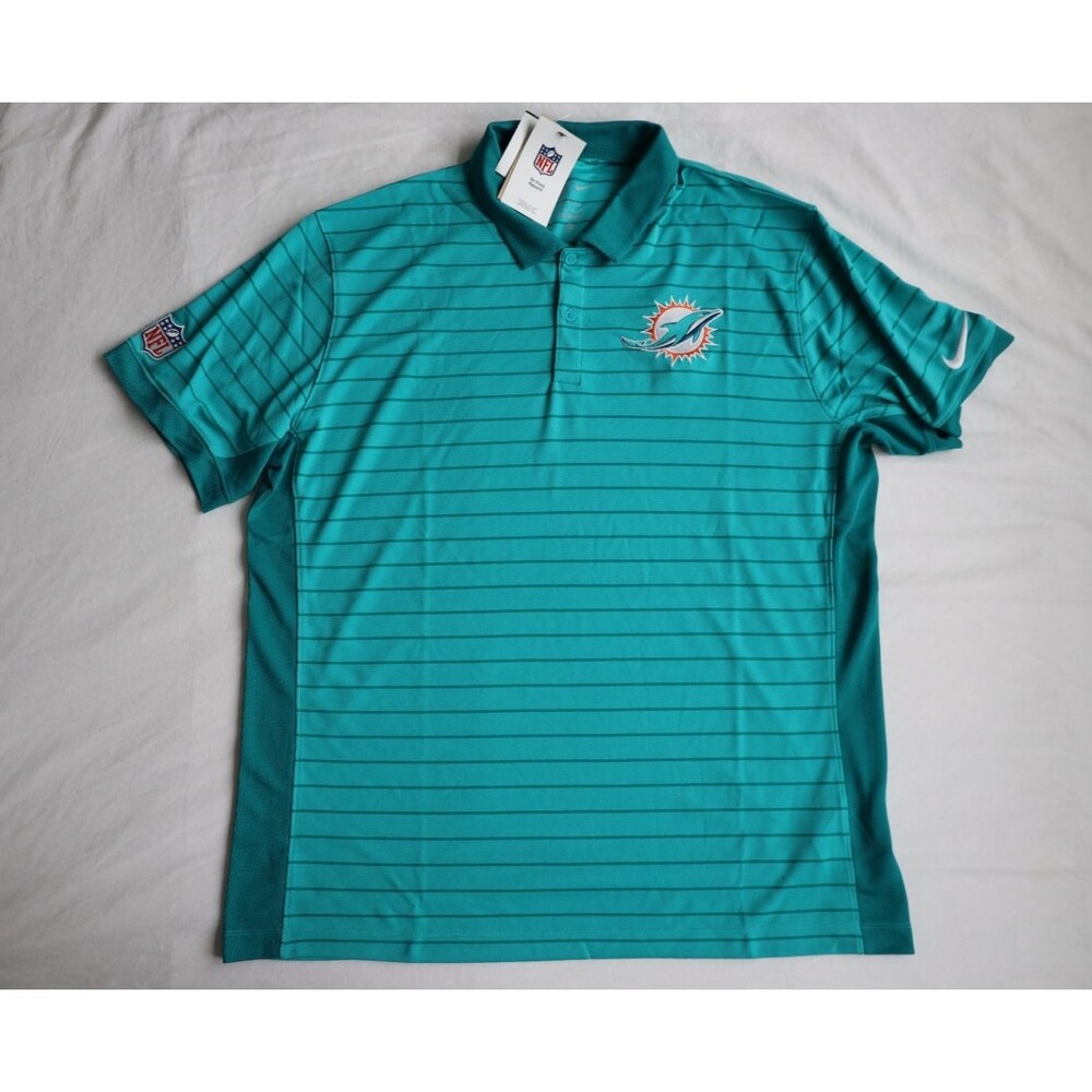 Nike Miami Dolphins On Field Dri-FIT Polo Men XL Aqua Teal NFL Football NWT